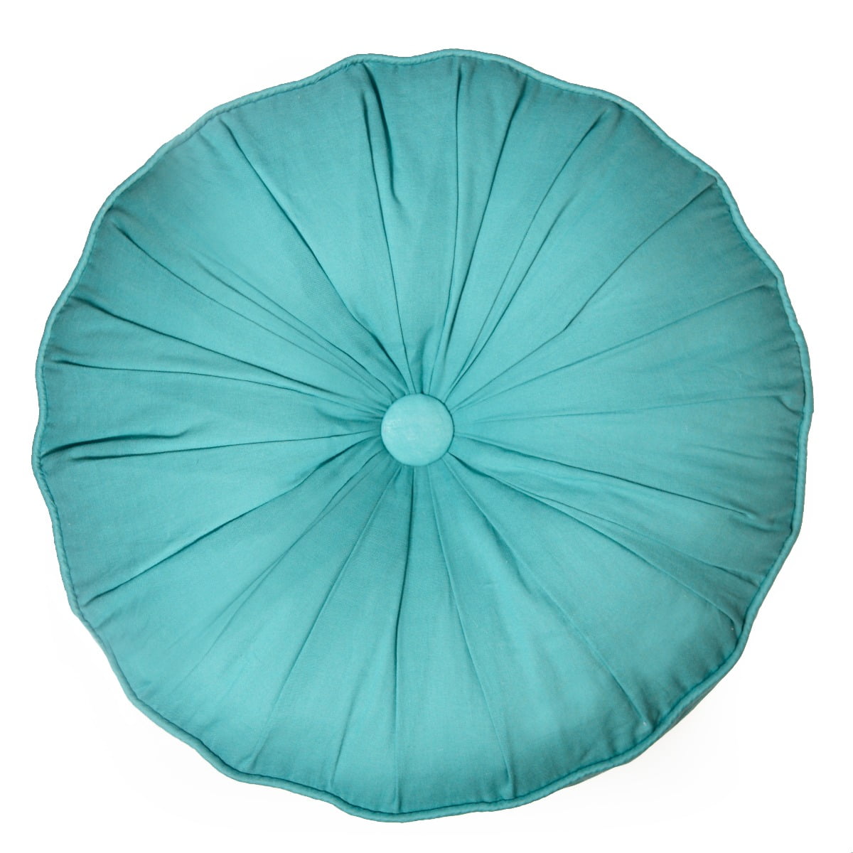53615 16 in. Riptide Patch Round Decorative Pillow, Aqua