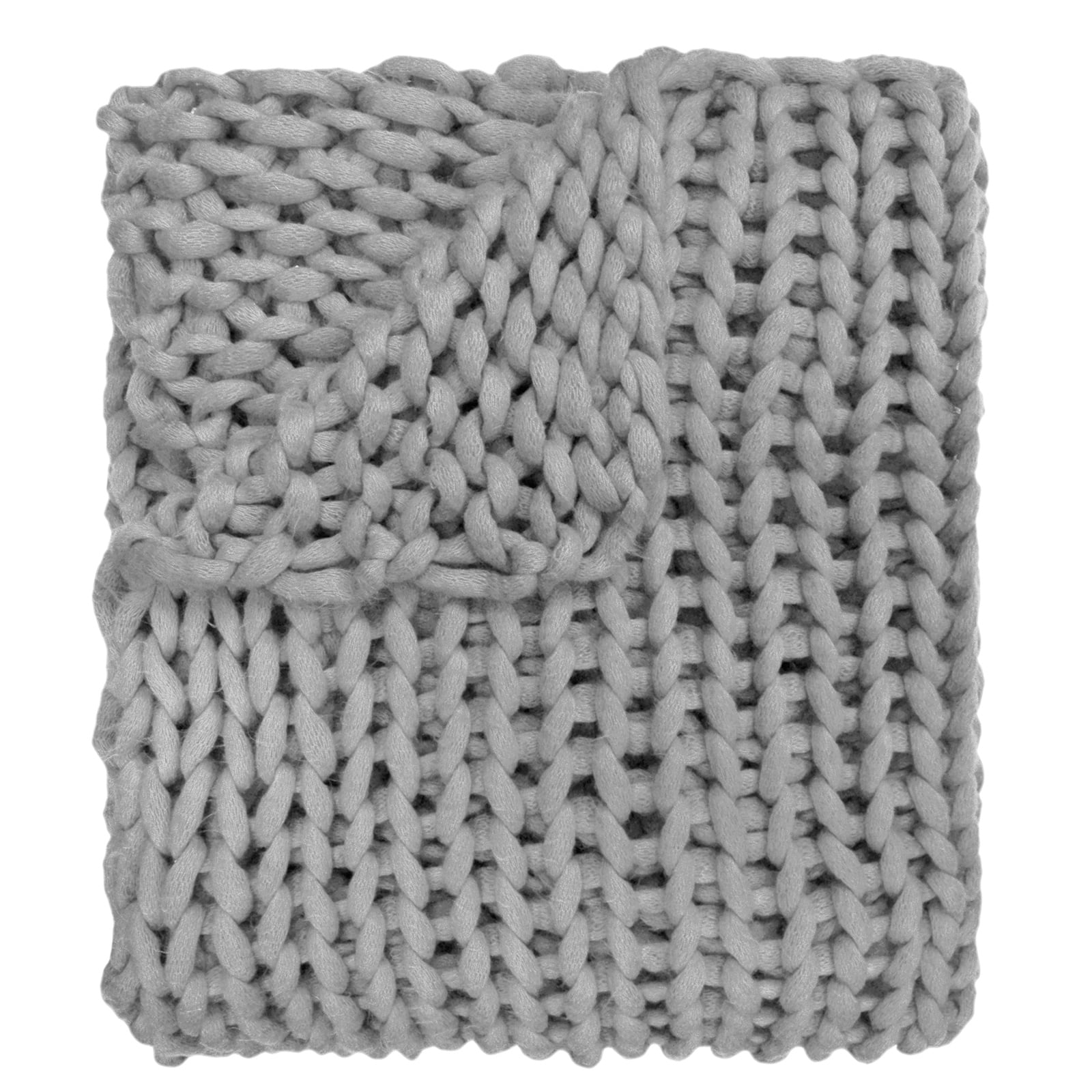 Picture of American Heritage Textiles 70000 40 x 50 in. Chunky Knit Throw&#44; Grey