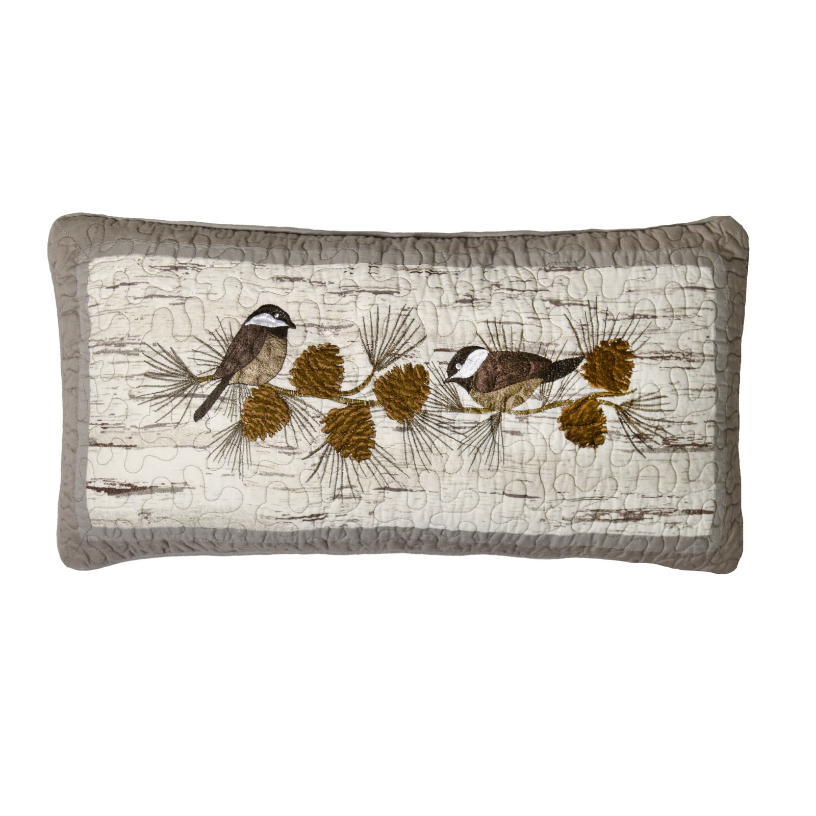 86116 11 x 22 in. Birch Forest Chickadee Decorative Pillow, Multi Color