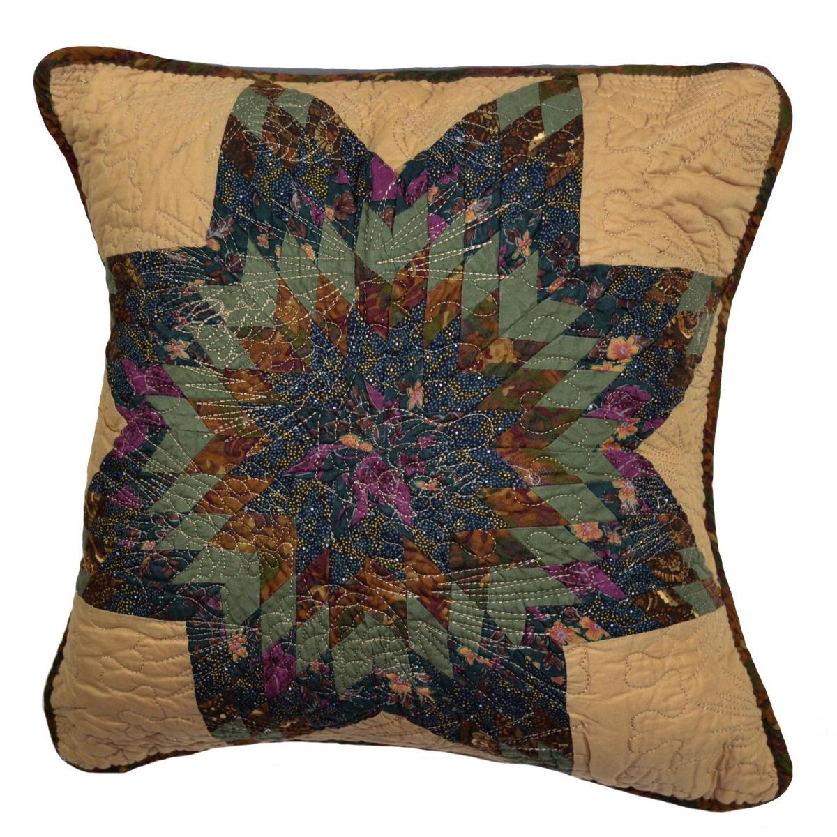 50401 Forest Star Decor Pillow, Beige, Black & Brown