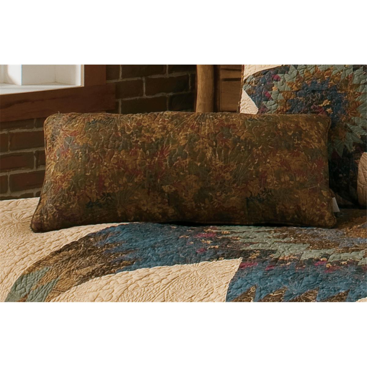 50467 Forest Star Decor Pillow, Rectangle - Beige, Black & Brown
