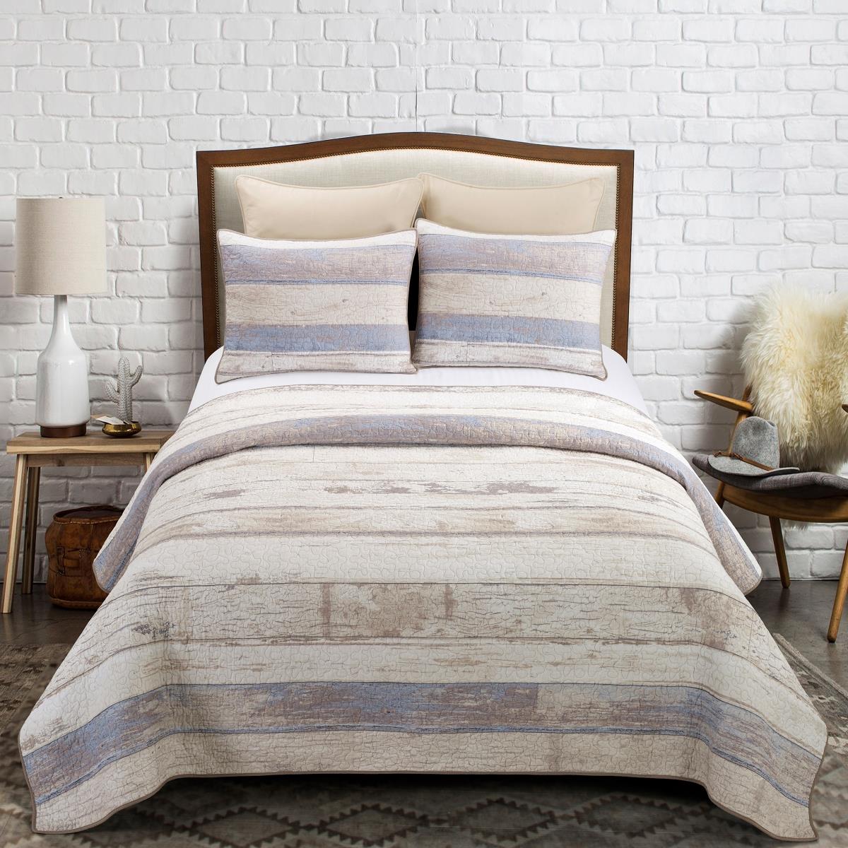 60044 Bleached Boardwalk Twin Size Comforter Set, Multi Color