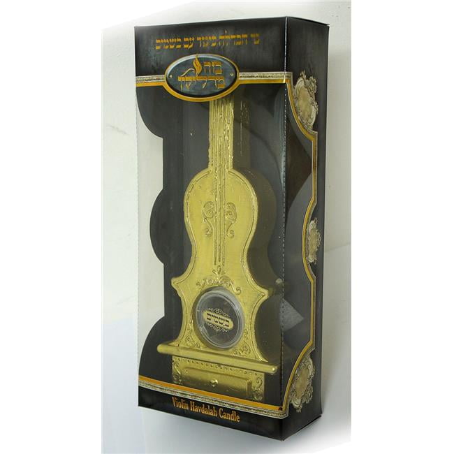 Picture of Bazeh Madlukin 71491G Mini Violin Havdalah Candle with Besomim, Gold