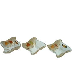 Picture of A&M Judaica 507763-8 Lily Art Square Tulip Sectional&#44; Gold - Large - Set of 3