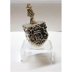 Picture of A&M Judaica C1643 3 x 1.5 in. Dreidel Big with Plastic Stand&#44; Silver
