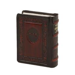 Picture of A&M Judaica STMP-S-2 Siddur Traditional Multi-Grain Oval Leather Sefard&#44; Pocket Size