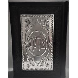 Picture of A&M Judaica TZSP 6 x 4.5 in. Tzedakah Box Book Style with 925 Silver Plaque