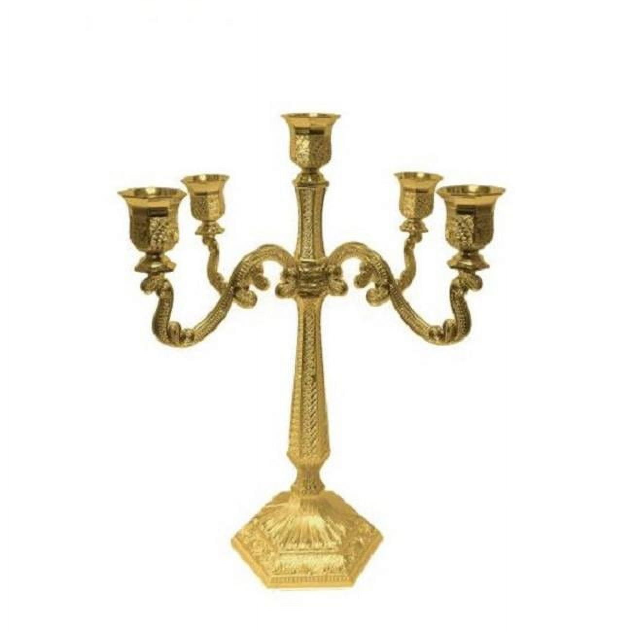 Picture of Nua 59624 16 in. Filigree 5 Light Candelabra, Gold