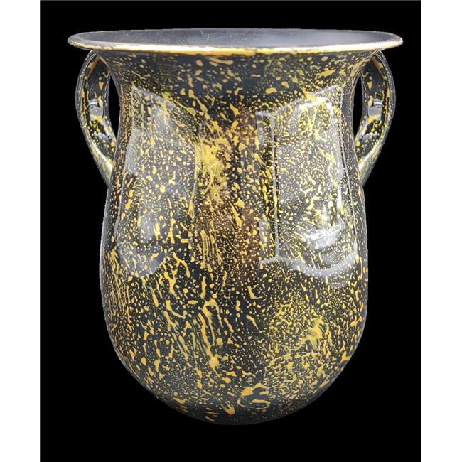 Stainless Washing Cup with Splashes, Yellow & Black