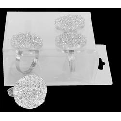 Picture of Schonfeld Collection 181839 Splatters Napkin Ring&#44; Silver - Set of 4