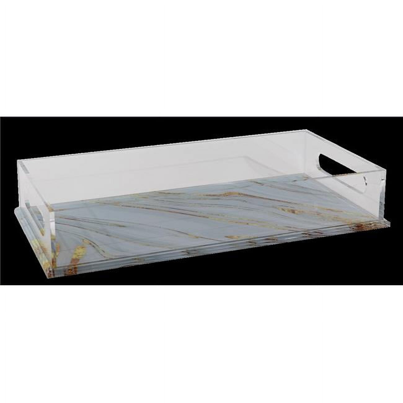 Picture of Schonfeld Collection 182691 35.7 in. Marble Acrylic Challah Tray&#44; Grey & Gold