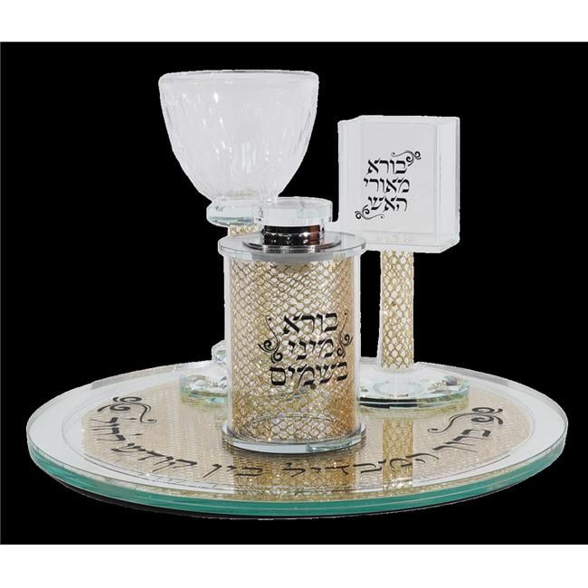 Picture of Schonfeld Collection 182408 All in One Crystal Havdalah Set&#44; Gold & Black