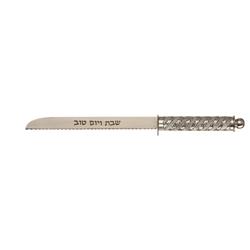Picture of A&M Judaica 42106 925 Silver Coated Engraved Serrated Knife&#44; Silver