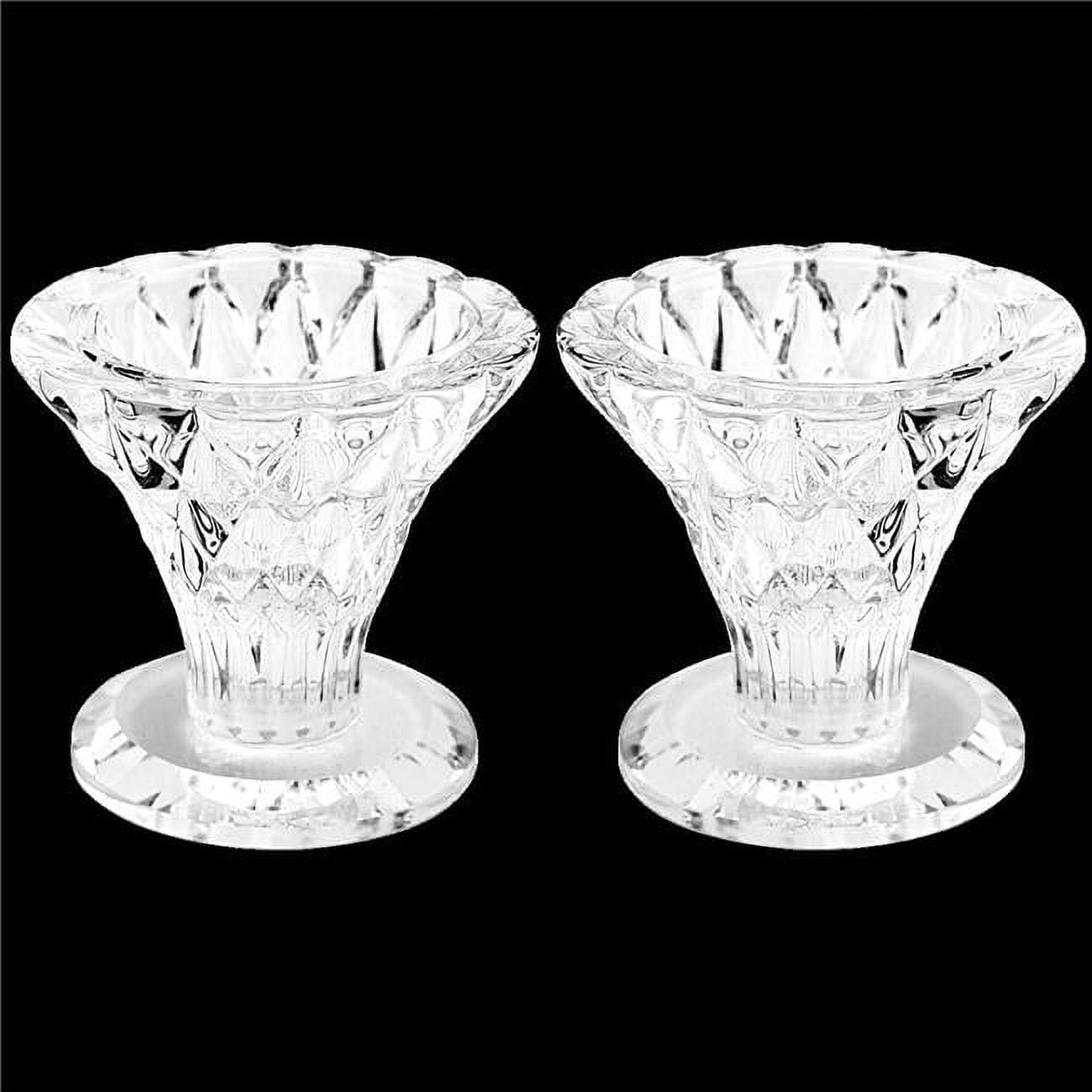 Picture of Art Judaica 46470 3 cm Elegant Crystal Candlestick, Pack of 2