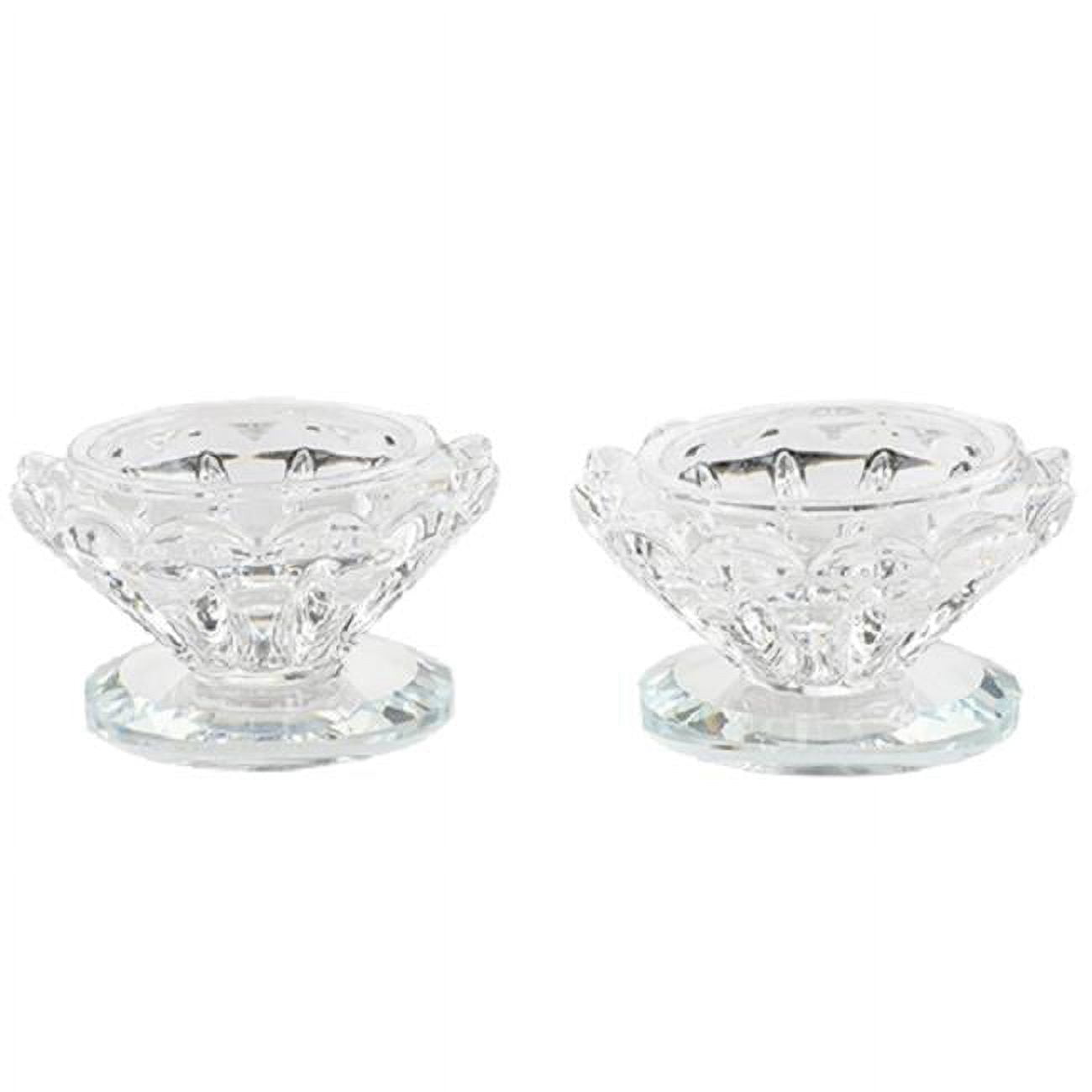 Picture of Art Judaica 46471 3 cm Elegant Crystal Candlestick, Pack of 2