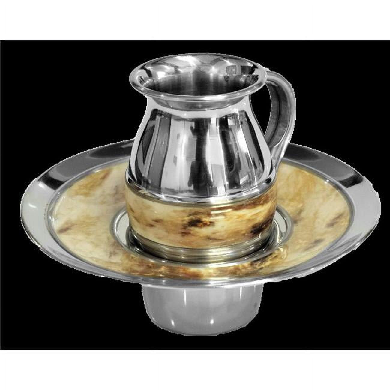 Picture of Netila 59545 Stainless Steel Mayim Achronim with Marble, Beige