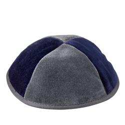 Picture of Judaica 4NGWR 4 Part Navy & Grey Yarmulke with Rim&#44; Size 3