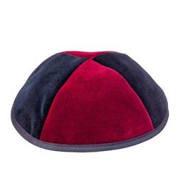 Picture of Judaica 4NRWR 4 Part Navy & Red Yarmulka with Rim&#44; Size 3