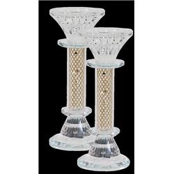 Picture of Schonfeld Collection 182335 7 in. Crystal Candlestick with Gold Paper Filling