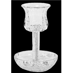 Picture of Schonfeld Collection 182891 6 in. Cup & 4.5 in. Tray White Filling with Square Leg Crystal Kiddush Cup
