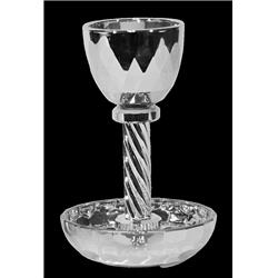 Picture of Schonfeld Collection 182901 6 in. Crystal Silver Kiddush Cup with Tray