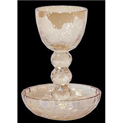Picture of Schonfeld Collection 182903 5.5 in. Crystal Silver Kiddush Cup with Tray, Circle Design