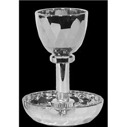 Picture of Schonfeld Collection 182905 5.5 in. Crystal Silver Kiddush Cup with Tray
