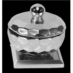 Picture of Schonfeld Collection 182921 2 x 2 in. Silver Crystal Dish with Lid