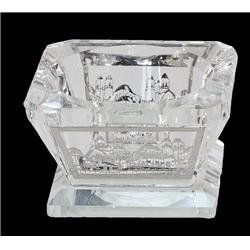 Picture of Schonfeld Collection 182922 2 x 2 in. Clear Crystal Salt & Honey Holder with Silver Metal