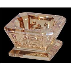 Picture of Schonfeld Collection 182924 2 x 2 in. Gold Crystal Salt & Honey Holder with Gold Metal