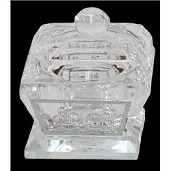 Picture of Schonfeld Collection 182925 2 x 2 in. Crystal Salt & Honey Holder with Lid&#44; Silver Metal