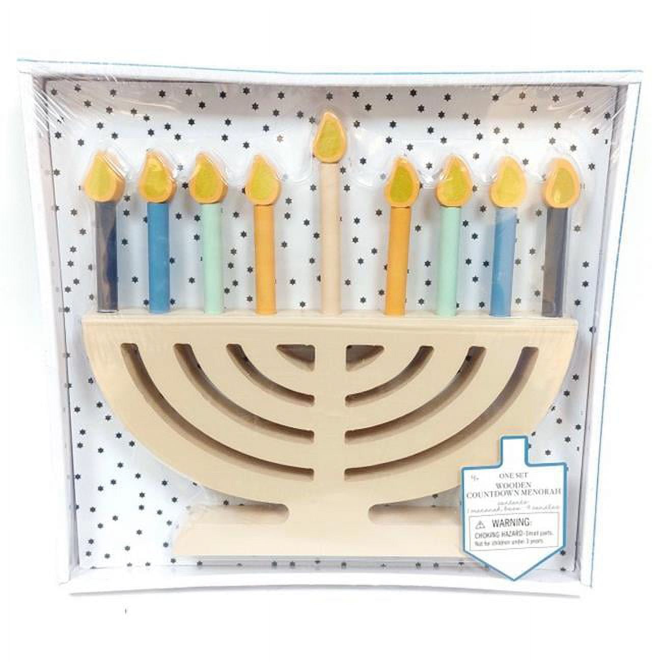 Picture of Dan As 904383 10 x 9 in. Wooden Menorah for Colorful Decoration
