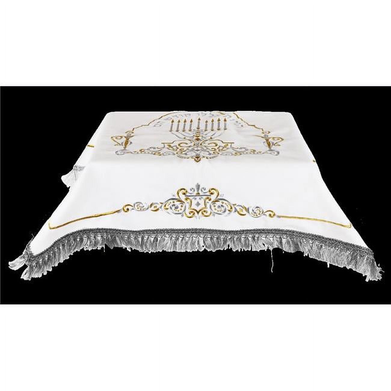 Picture of A&M Judaica & Gifts 59824 28 x 30 in. Velvet Cover for Menorah Stand&#44; White - Large