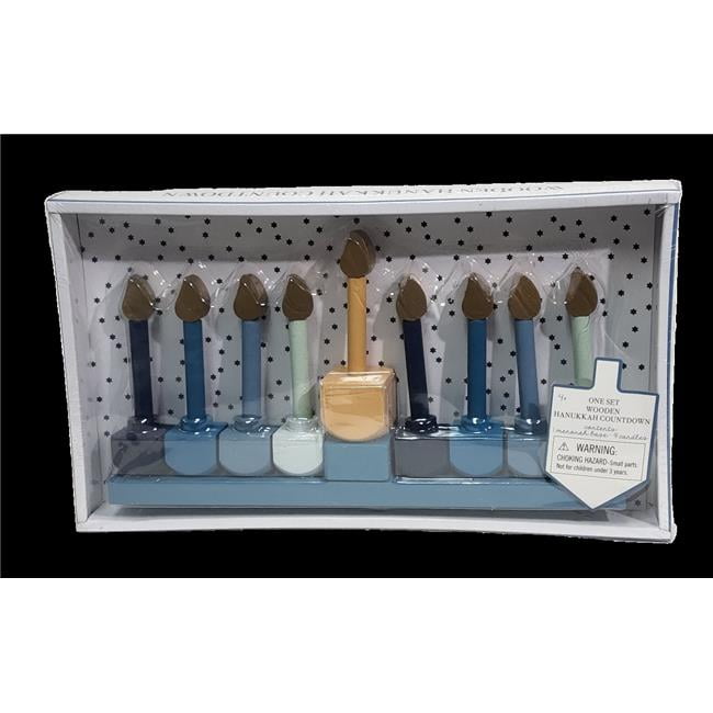 Picture of A&M Judaica & Gifts 904384 10 x 3 in. Wooden Colorful Countdown Menorah