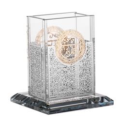 Picture of A&M Judaica & Gifts 183067 3 x 2 in. Crystal Havdalah Holder with Silver Plates on 4 Sides