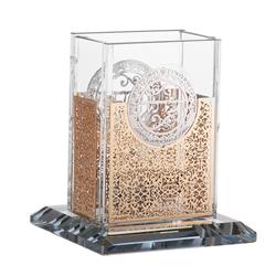 Picture of A&M Judaica & Gifts 183068 3 x 2 in. Crystal Havdalah Holder with Gold Plates on 4 Sides