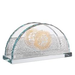 Picture of A&M Judaica & Gifts 183070 5.5 in. Crystal Napkin Holder with Silver Plate