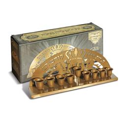 Picture of A&M Judaica & Gifts 71767 Tin Menorah with wall Gold