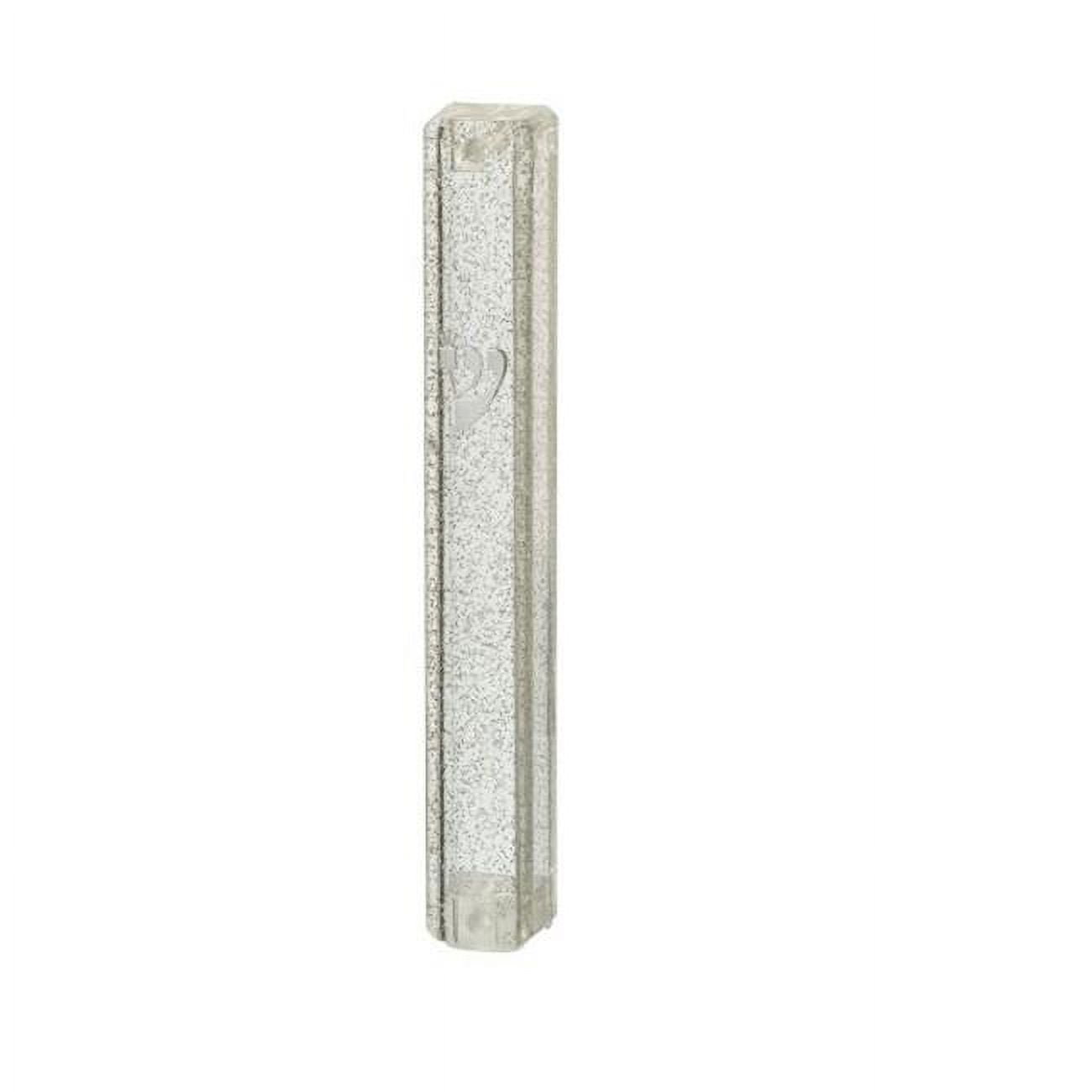 Picture of Art Judaica 24149 12 cm Dotted SLV Plastic Mezuzah with Rubber Cork & Letter Shin