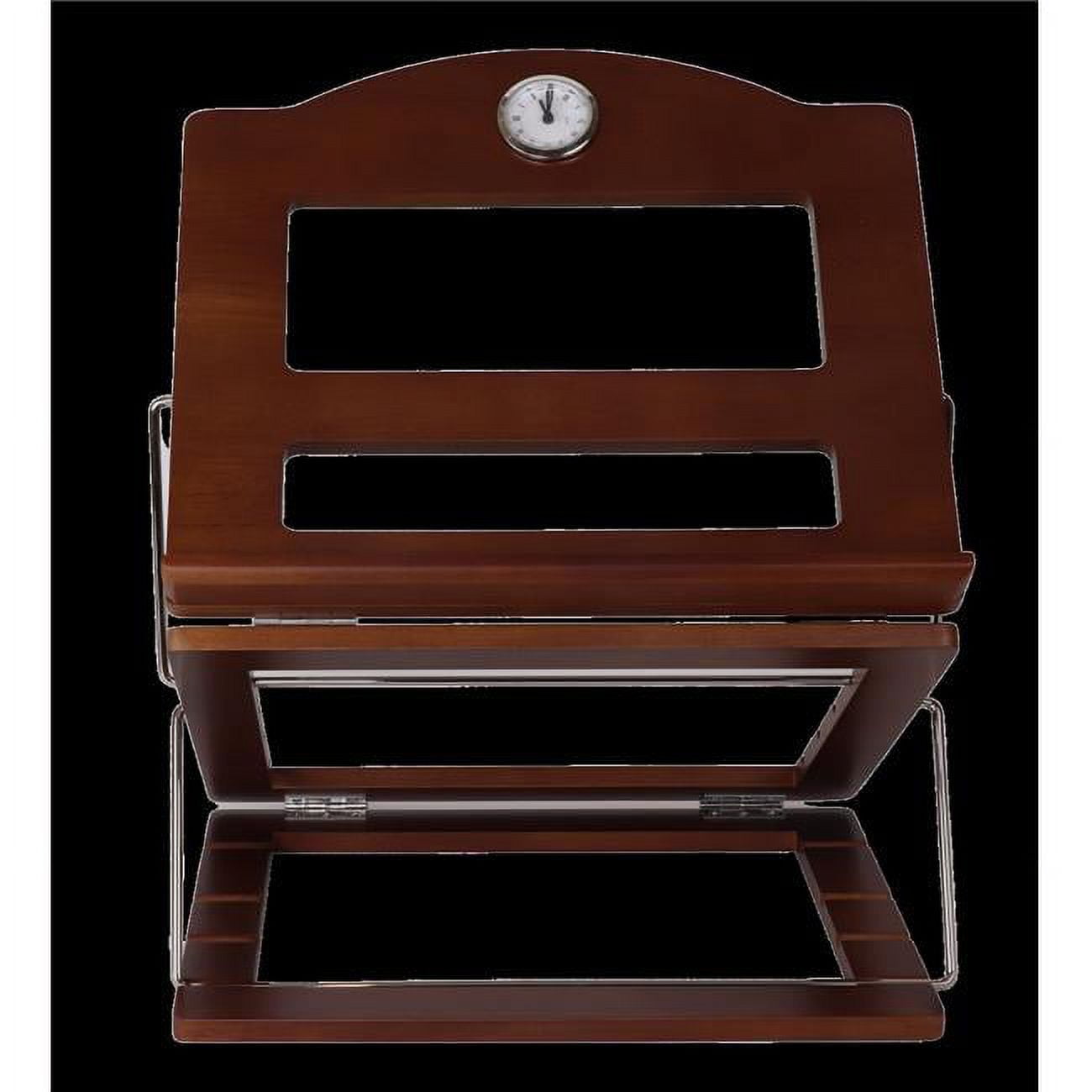 Picture of Nua 59972 Oak Wood Table Top Shtender with Clock - Adjustable Height