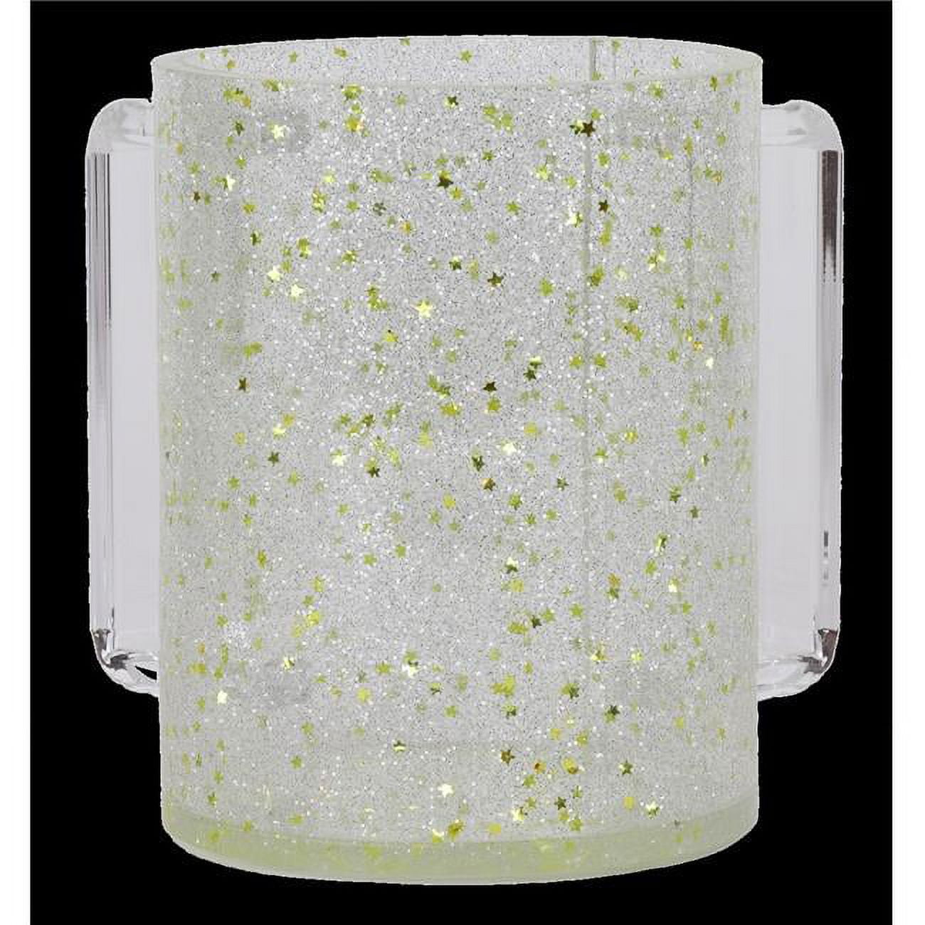 Acrylic Wash Cups with Gold Glitter & Stars - Clear Handles