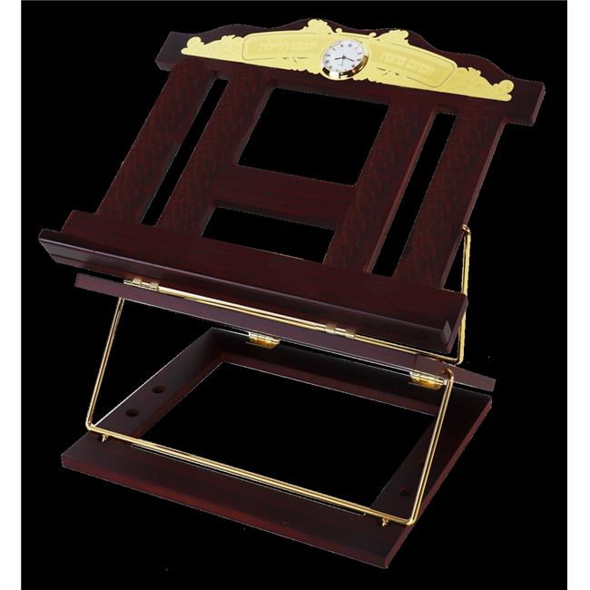 Picture of Nua 58368-2 15 x 12 in. Wooden 2 Tone Book Stand & Shtender 2 Position with Clock Gold Plate