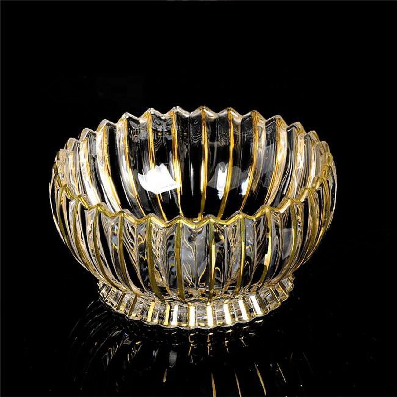 Picture of Brilliant Gifts B2061.027.22 8.5 in. Crystal Bowl with Striped Gold Design - Deep