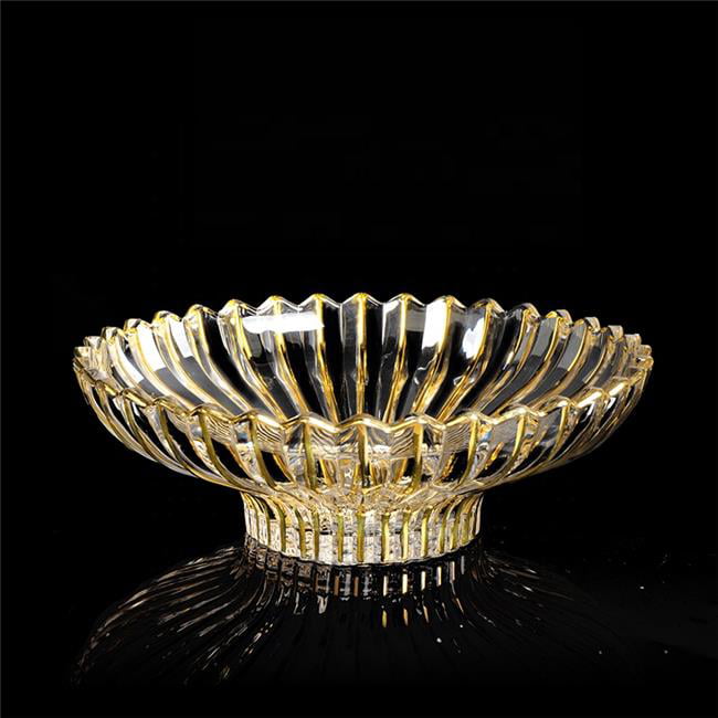 Picture of Brilliant Gifts B2061.027.31 12 in. Crystal Bowl with Striped Gold Design