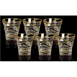 Picture of Brilliant Gifts B2021.009.GO 11 oz 6 Crystal Glass with Twisted Gold Design