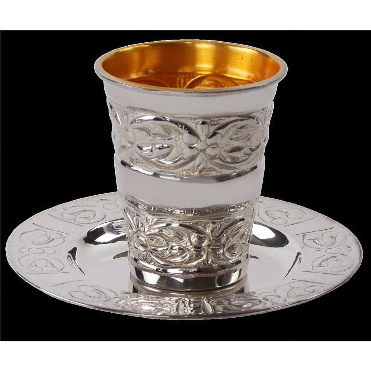 3.5 x 5.5 in. 925 SC Kiddush Cup Set Cup & Tray