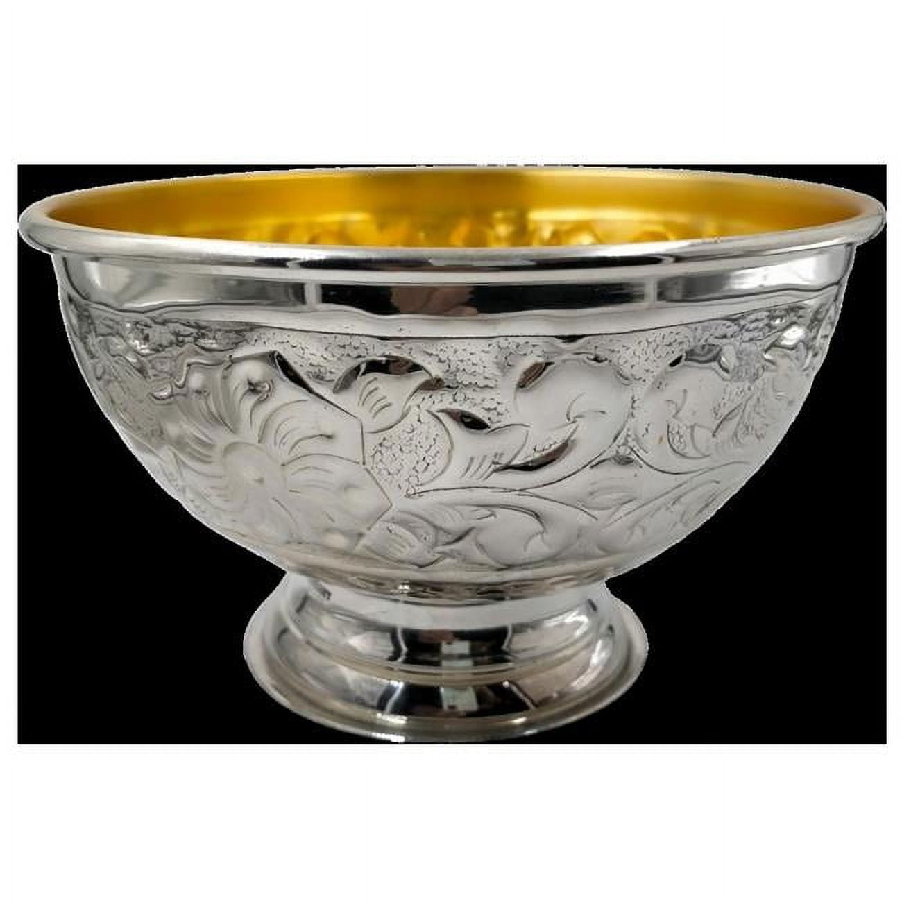 7 x 4.5 in. Flower Design 925 SC Bowl, Silver