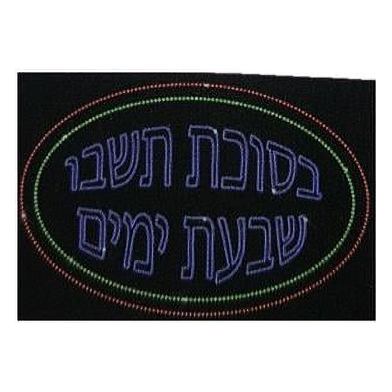 14 x 18 in. Electric Sukkah Sign Colored Lights Basukos