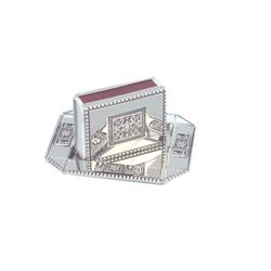 Picture of AM Judaica 40024 Match Box Holder with Plate Silver Plate