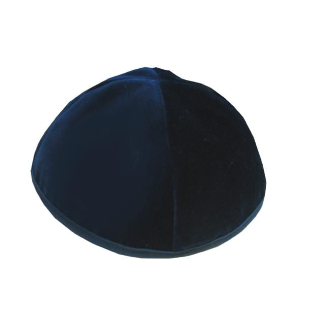 Picture of AM Judaica 4NWR7 4 Part Navy Yarmulke with Rim - Size 7